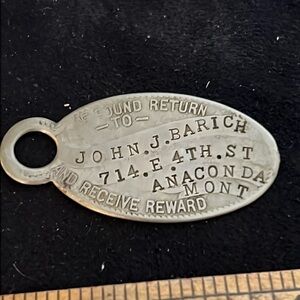 OOAK Rare 1931 Return to Sender Anaconda Montana keychain silver